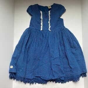 Wildflowers Blue Retro Polka Dot Dress